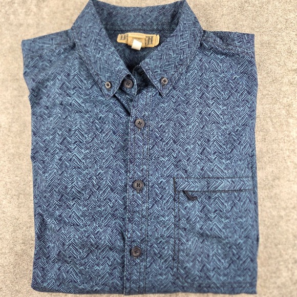 Duluth Trading Co Other - Duluth Trading Co Mens XL Tall Blue Geometric Button Down Shirt Organic Cotton